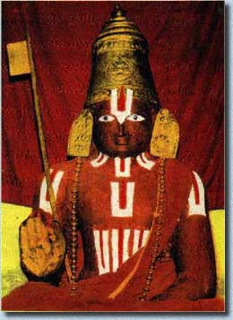 Sripada Ramanujacarya from his samdhi in Srirangam.